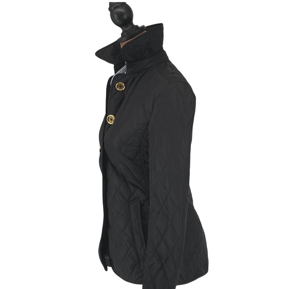 Lilly Pulitzer XXS Quilted Jacket Black Gold Button Colorful Lining Cuff Design - Picture 12 of 16